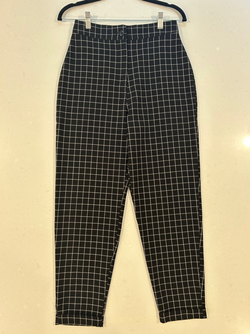 Nasty Gal Black Checkered Pants